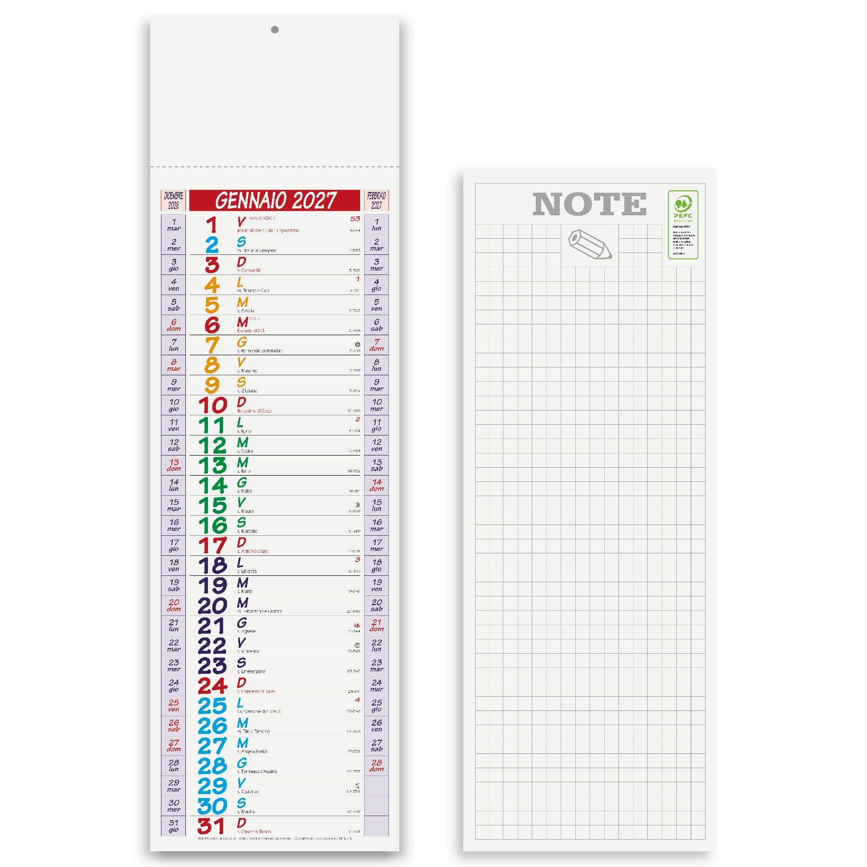 Calendario olandese Multicolor Silhouette
